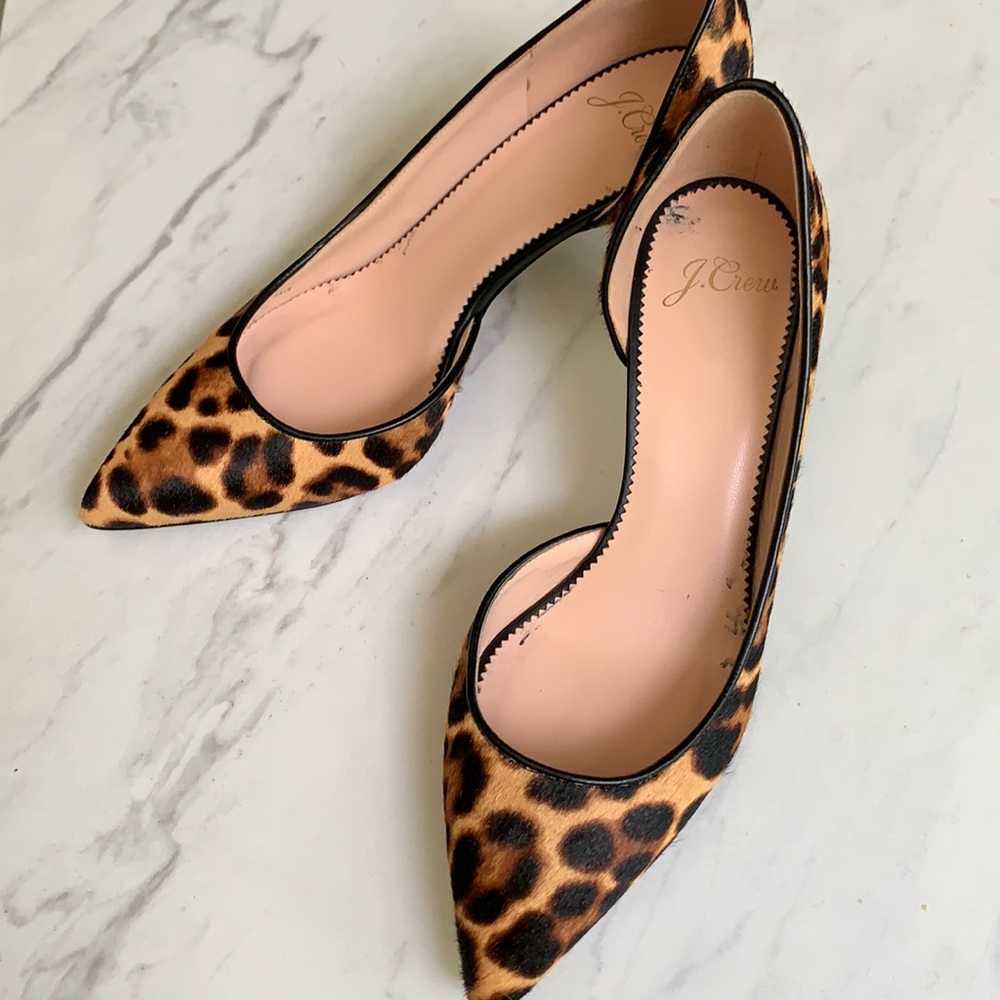 J. Crew Colette d'Orsay Leopard Heels - 6 (2" heel)